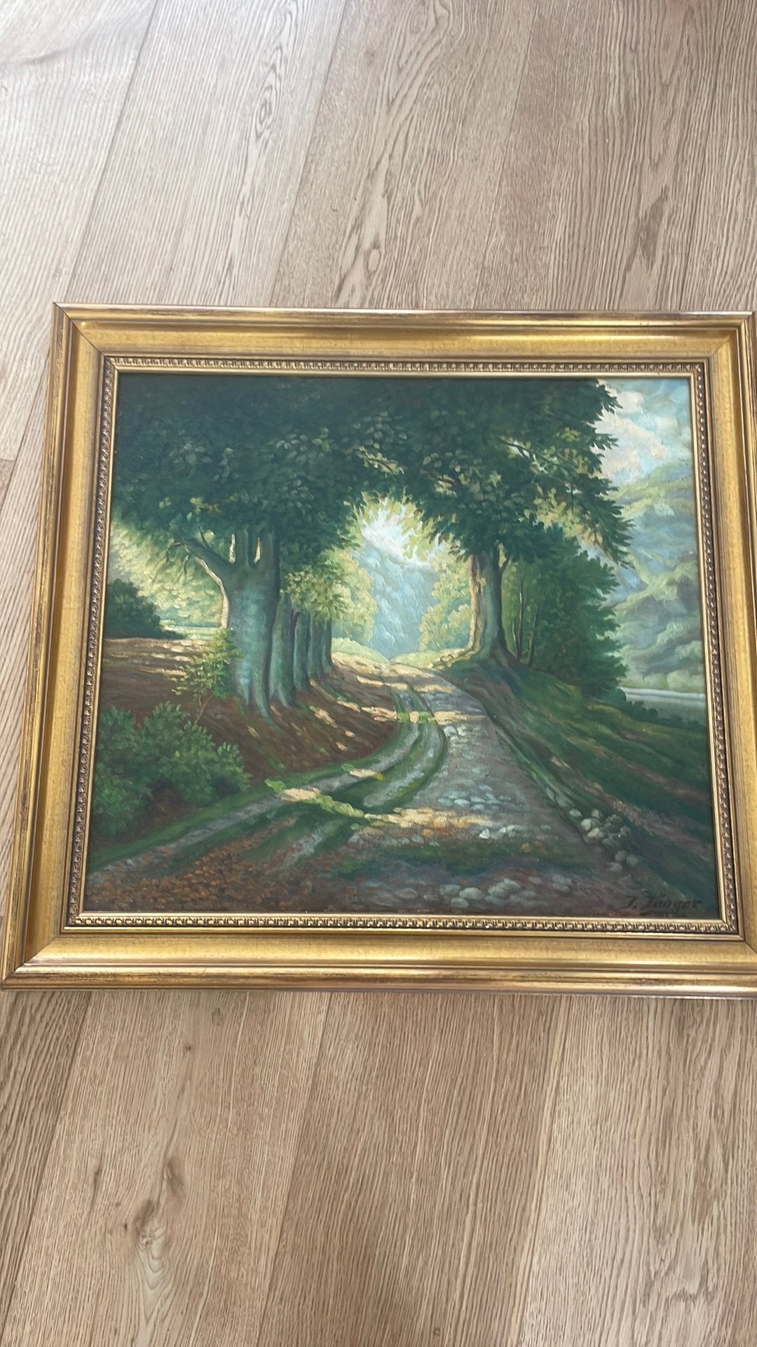 Belle peinture ancienne paysage, Antiquités & Art, Enlèvement, Classique, Paysage, Toile