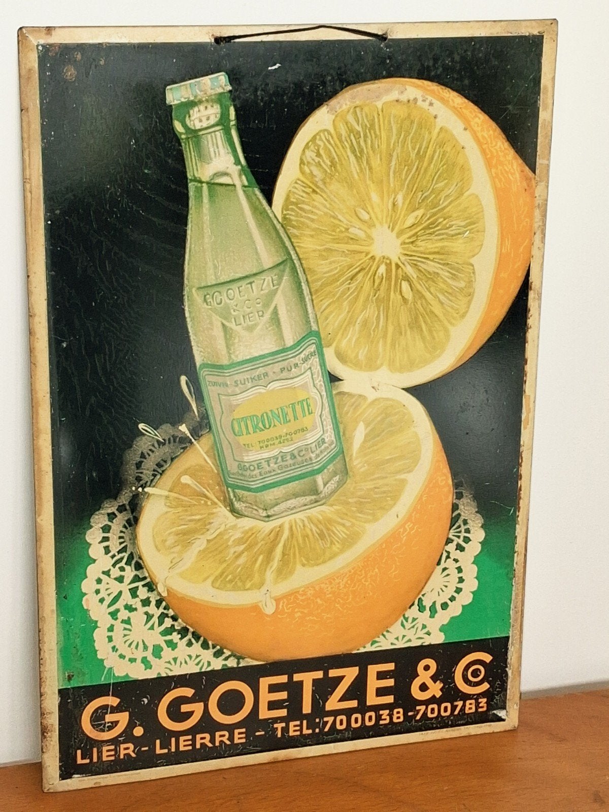 Panneau publicitaire sur la limonade de 1951 réalisé par G., Collections, Enlèvement ou Envoi, Panneau publicitaire