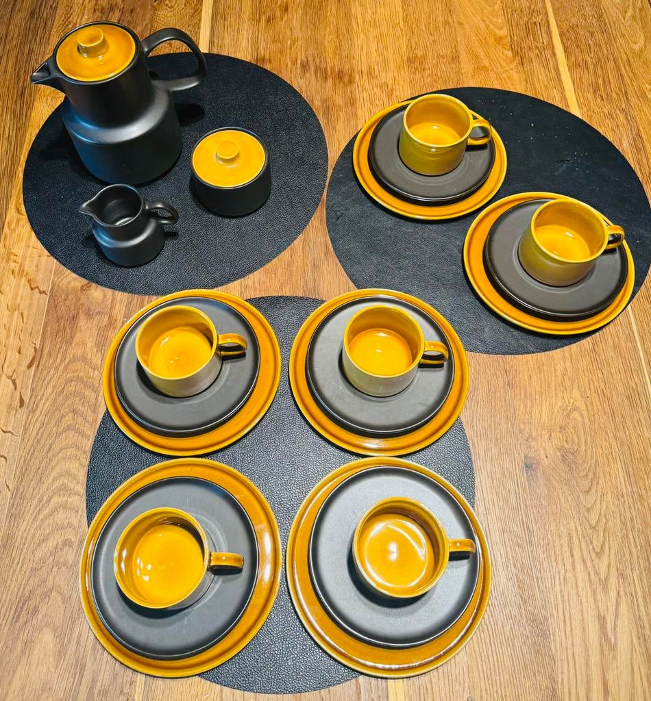 Mellita koffieservies jaren ‘70 - 6 personen, Huis en Inrichting, Ophalen, Zo goed als nieuw