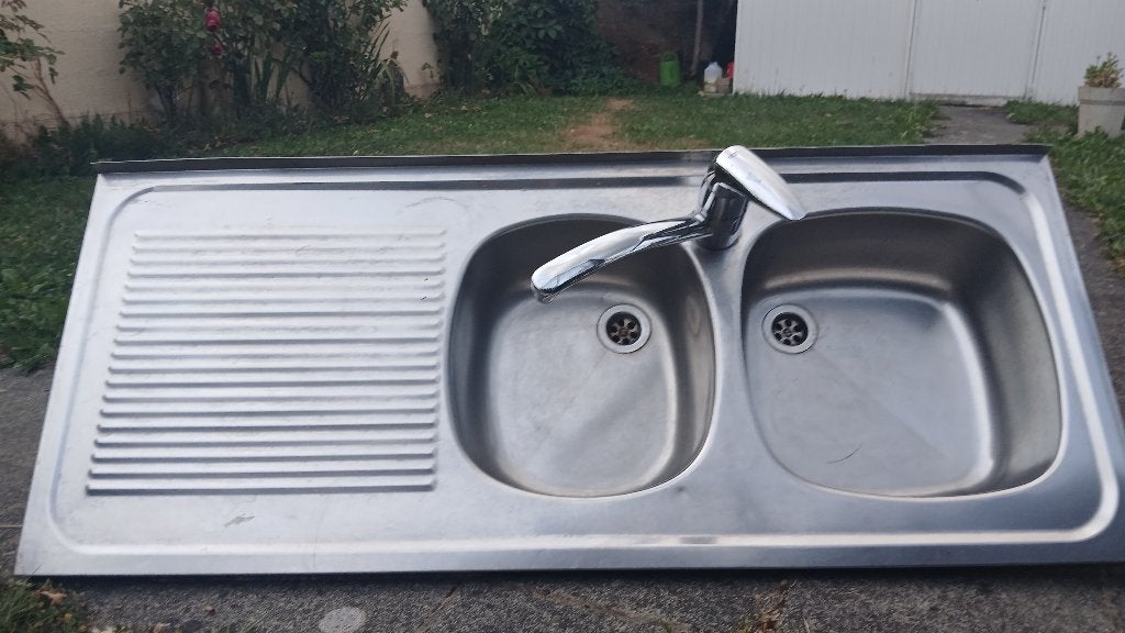 Évier de cuisine en inox, Ophalen, Gebruikt, Inox, Wastafel