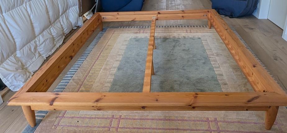 Bedframe, Huis en Inrichting, Slaapkamer | Bedden, Ophalen, Gebruikt, Bruin, Tweepersoons