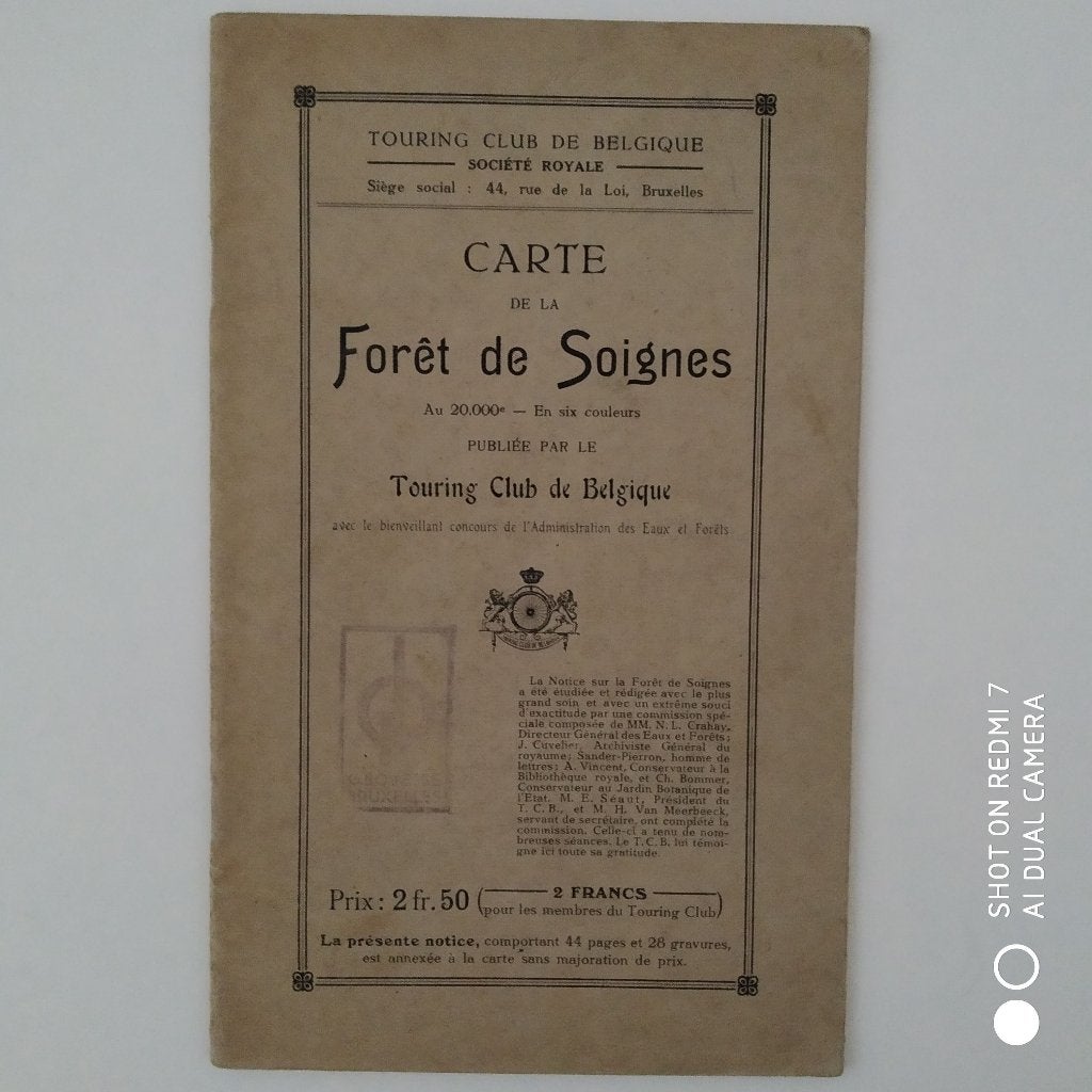 Carte de la forêt de Soignes - Touring Club de Belgique., Boeken, Geschiedenis | Nationaal, Ophalen of Verzenden, Gelezen