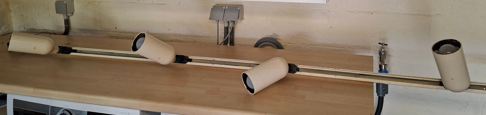 Vintage verlichting rail met 4 spots., Enlèvement, Vintage