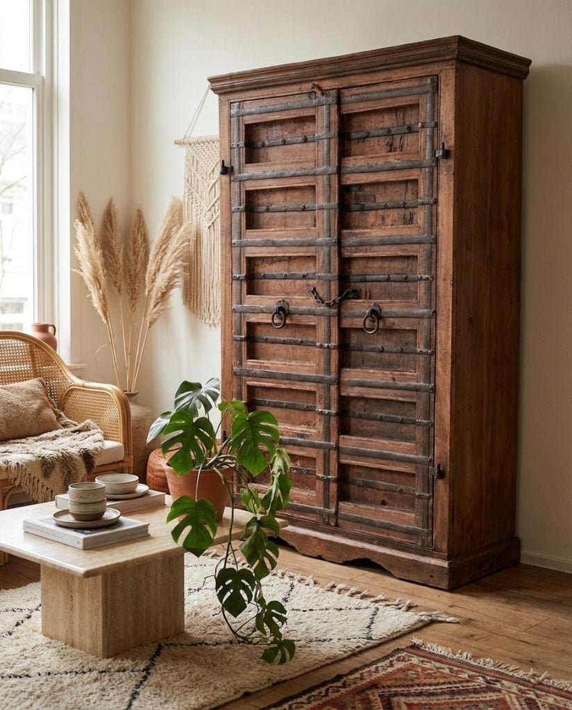 Authentieke Indiase teak kast - Antiek, Antiek en Kunst, Ophalen