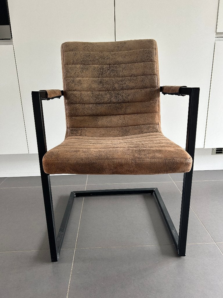 stoel met Armleuning – Cognac / Bruin, Maison & Meubles, Chaises, Brun, Enlèvement, Utilisé, Une