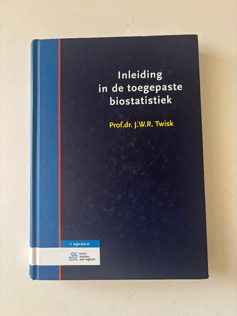 Introduction à la biostatistique, Enlèvement ou Envoi, Utilisé, Enseignement supérieur, Prof. Dr. J.W.R. Twisk