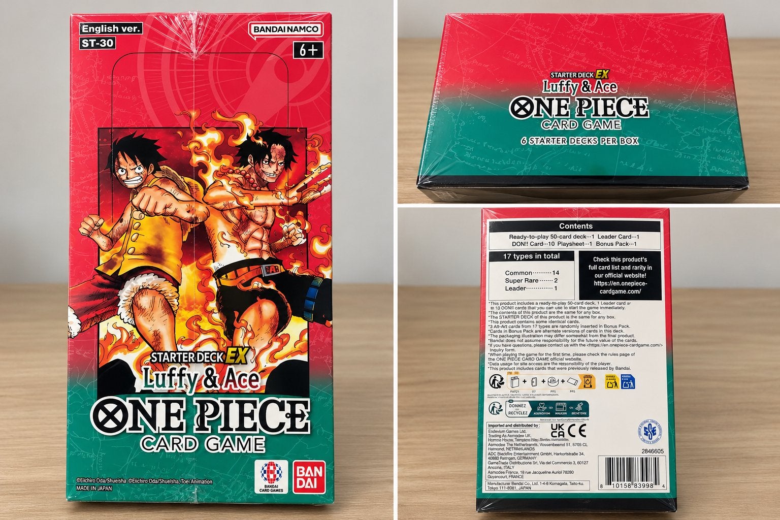 One Piece ST-30 Luffy & Ace – Sealed Display (English), Ophalen, Nieuw, Boosterbox, Foil