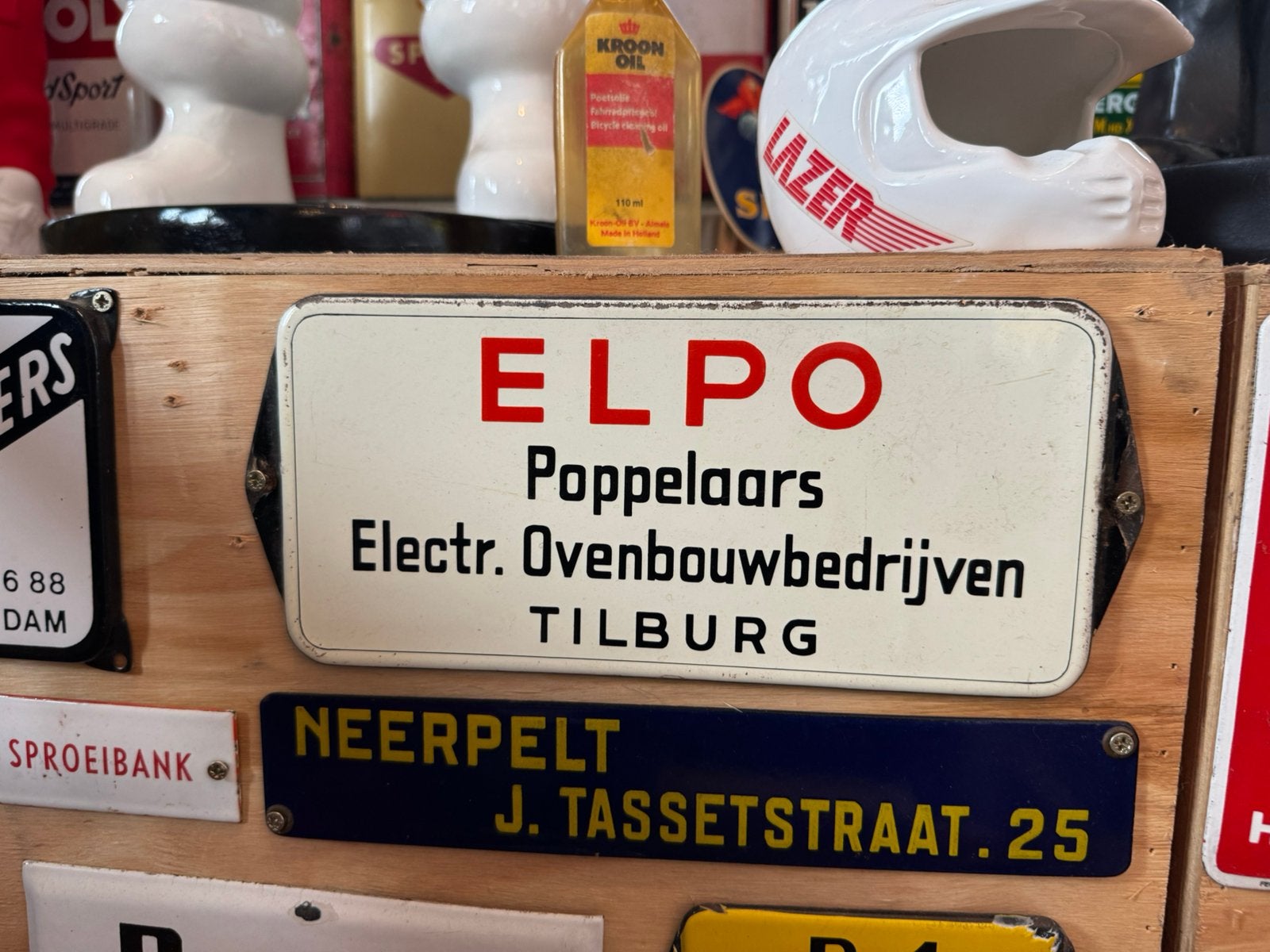 Panneau d'affichage en émail ELPO Tilburg, Antiquités & Art, Enlèvement ou Envoi