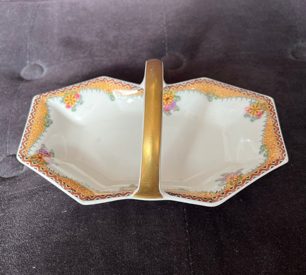 Ancien panier / corbeille à anse en porcelaine de Limoges, Enlèvement ou Envoi