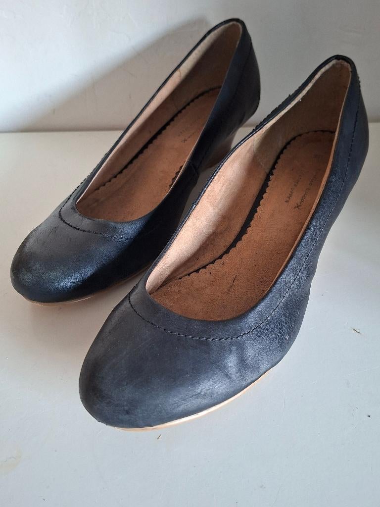 Zwarte leren wedge pumps - Zwart - Maat 41, Kleding | Heren, Schoenen, Loafers, Andere, Verzenden, Zwart