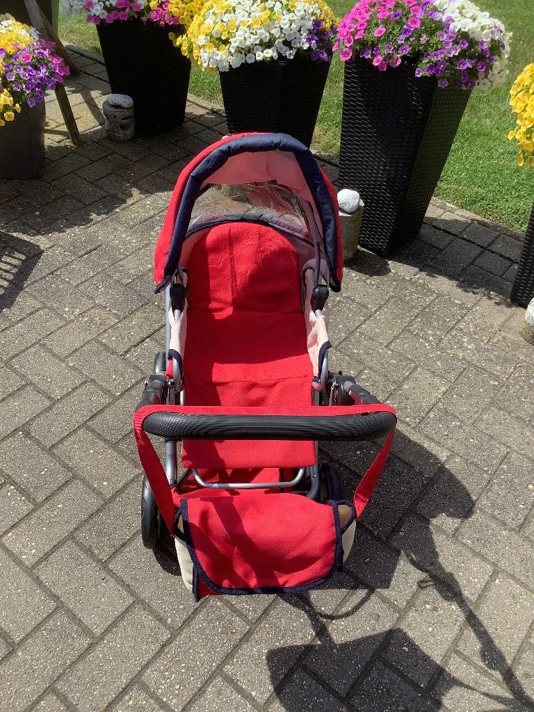 Poppenwagen met accessoires, Kinderen en Baby's, Speelgoed | Poppen, Zo goed als nieuw, Babypop, Ophalen