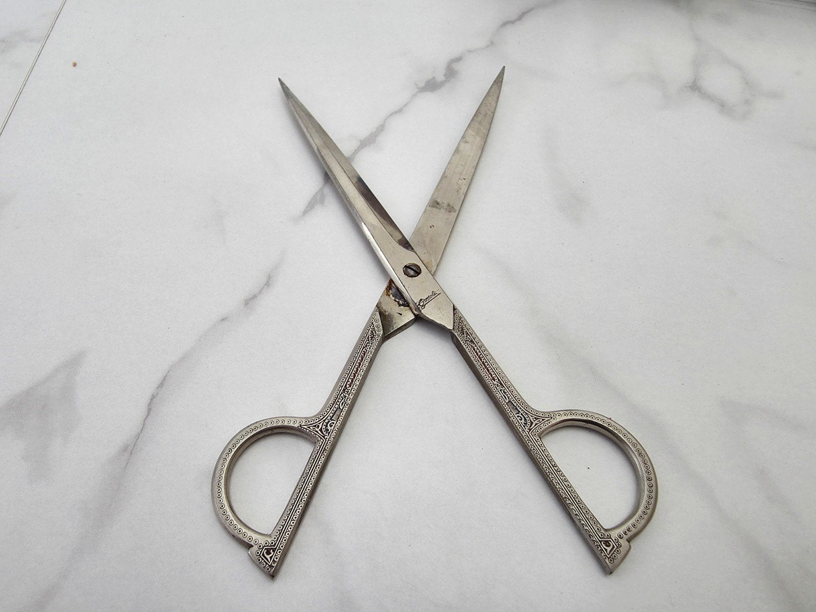 Rare grand ciseau coupe-papier d'artisan Grasoli Solingen –, Enlèvement ou Envoi