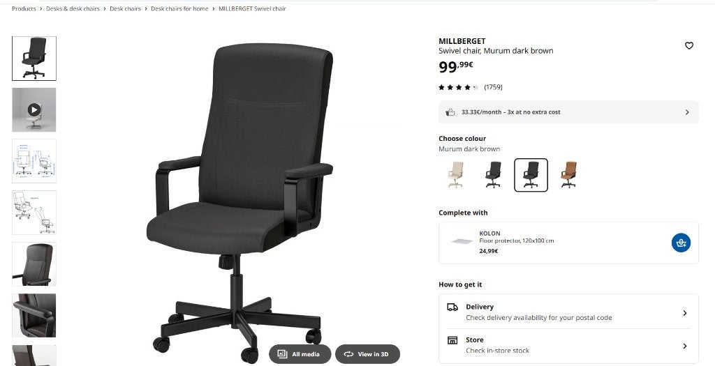 Chaise bureau, Maison & Meubles, Chaises de bureau, Utilisé, Chaise de bureau, Enlèvement