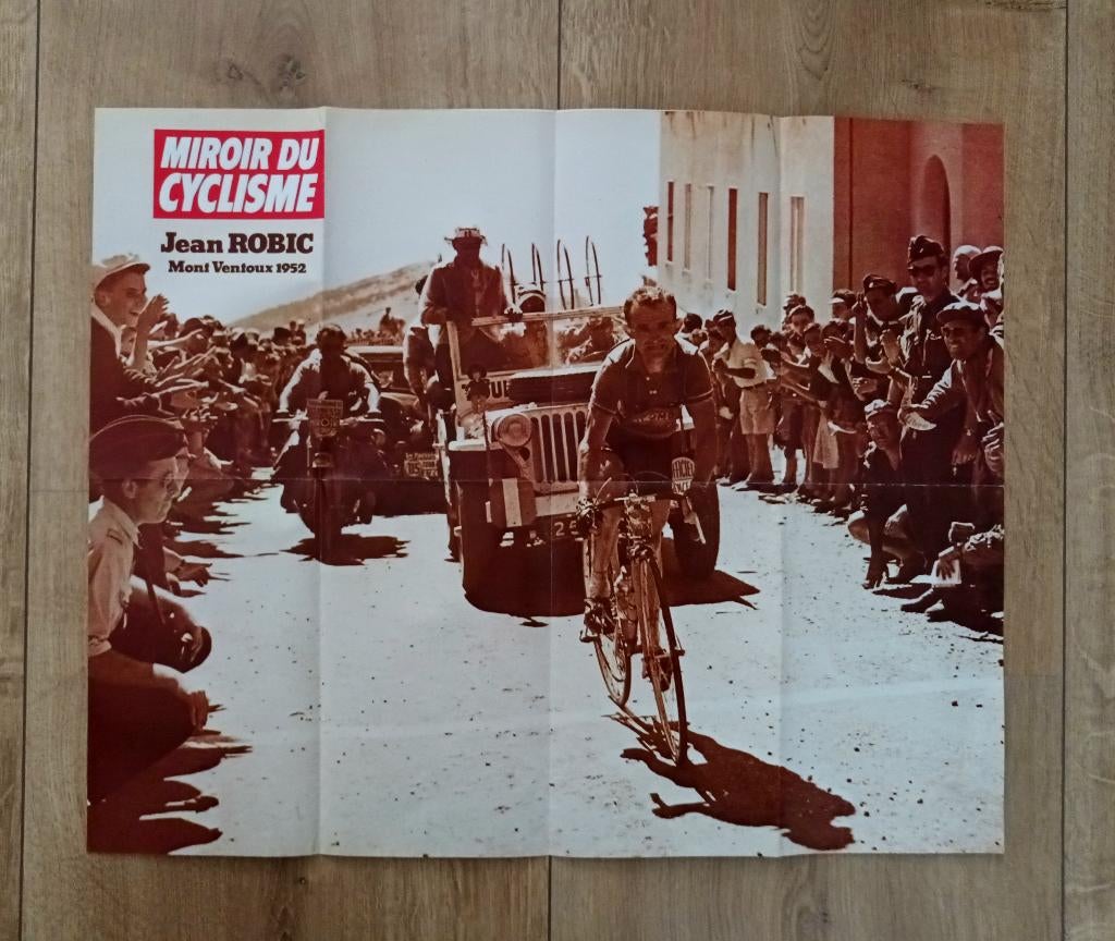 Poster - Jean Robic - Tour de France 1952, Verzenden, Zo goed als nieuw, Poster, Plaatje of Sticker