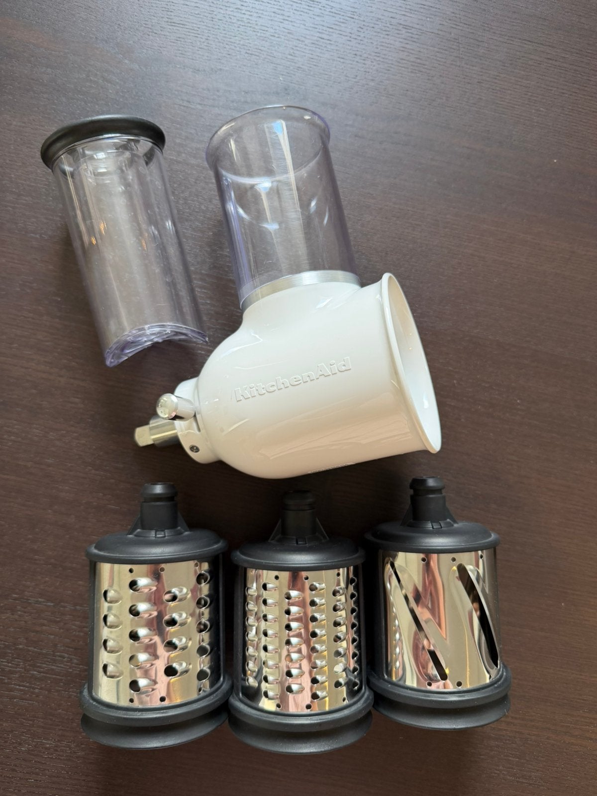 KitchenAid 5KSMVSA Groentesnijder & Rasp – 3 Trommels – Wit, Ophalen of Verzenden, Gebruikt