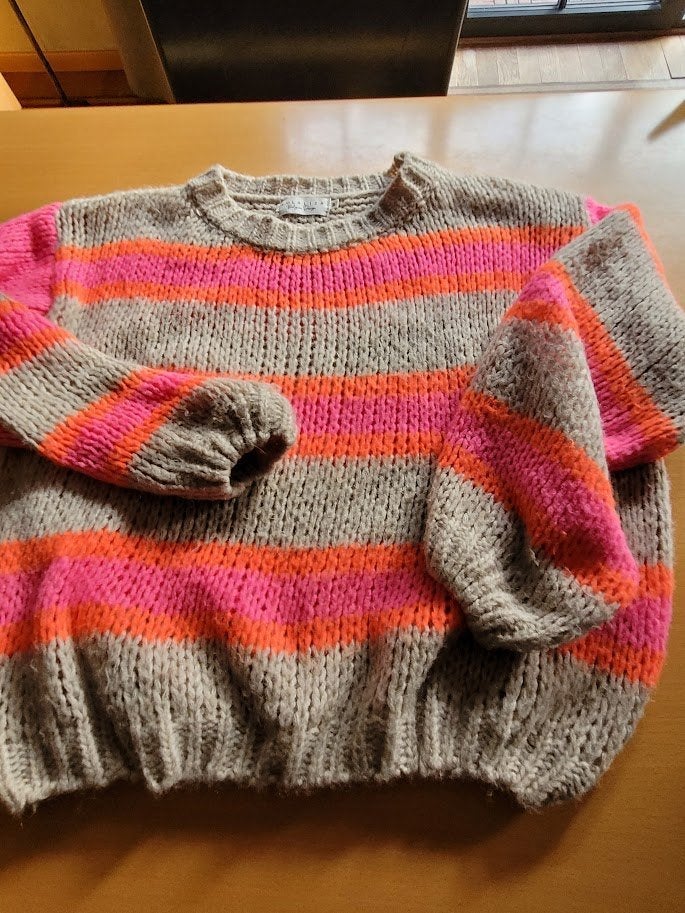gestreepte pull, Kleding | Dames, Maat 38/40 (M), Lola-liza, Beige, Ophalen of Verzenden