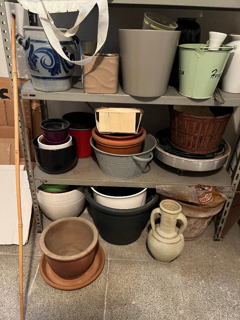 Cachepot, bloempotten, alle maten en kleuren, Rond, Zo goed als nieuw, Binnen, Aardewerk