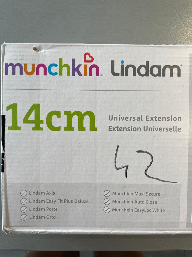 Munchkin Lindam traphek verlengstuk 14cm, Kinderen en Baby's, Traphekjes, Ophalen, Nieuw, Metaal of IJzer, Overige typen