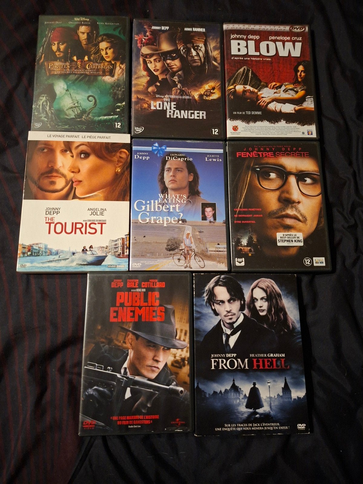 A vendre 8 dvd Johnny Depp, Action, Enlèvement ou Envoi, Néerlandais, Comprend un boîtier