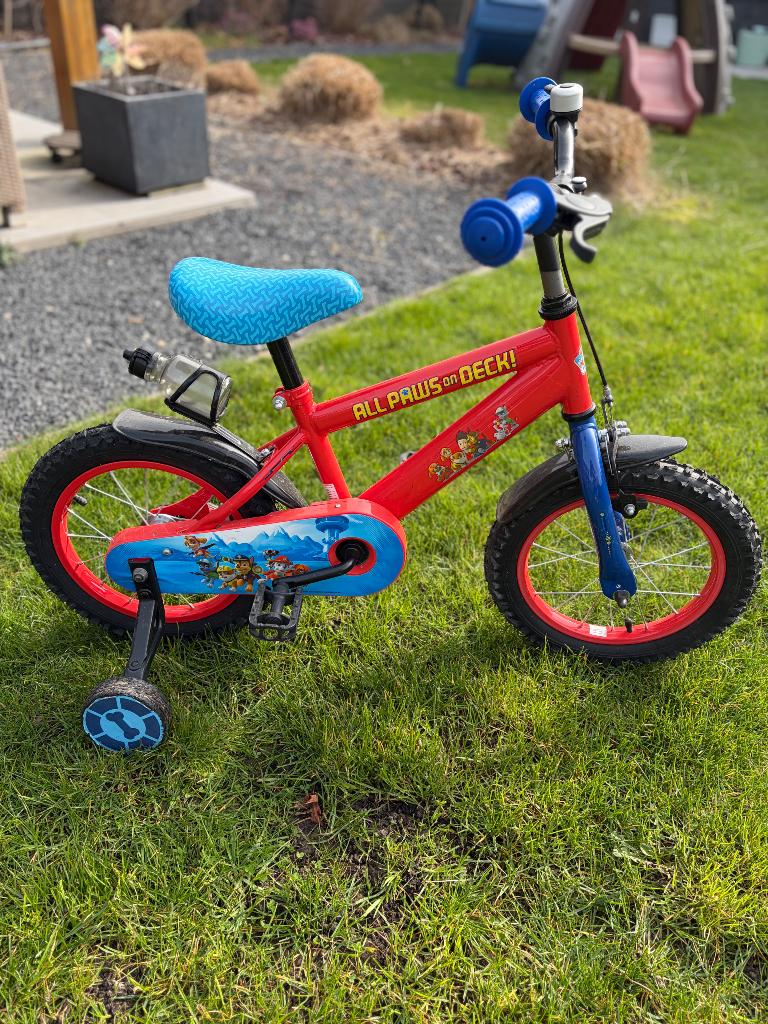 Paw Patrol kinderfiets 12”, Fietsen en Brommers, Ophalen, Zo goed als nieuw, Zijwieltjes