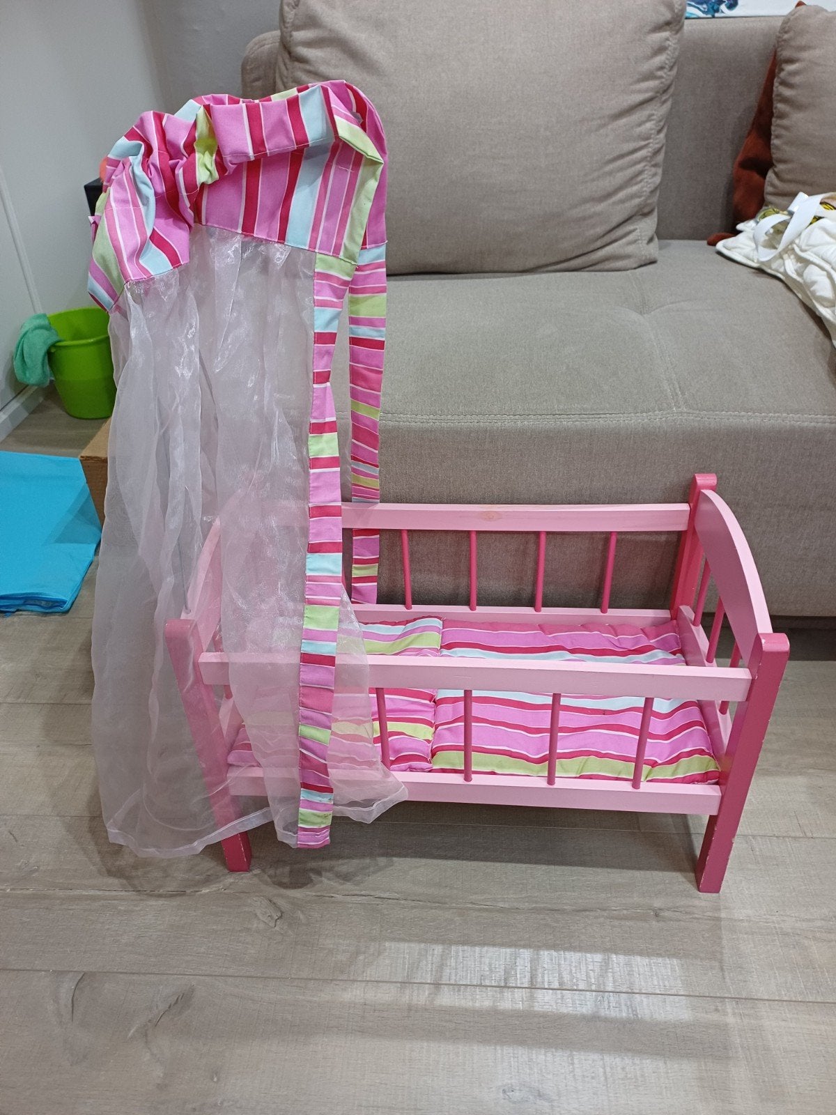 Poppenbedje roze met hemel, Enlèvement, Utilisé, Baby Pop