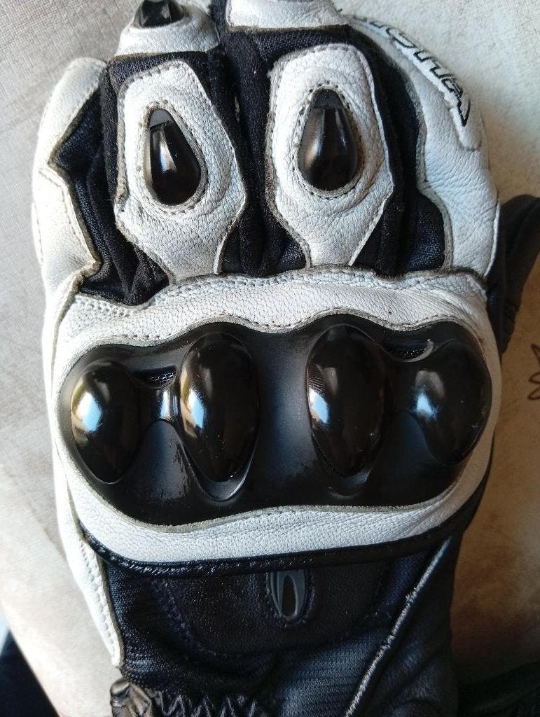 RICHA LEDER HANDSCHOENEN WARRIOR EVO - MAAT M - GOEDE STAAT, Motoren, Kleding | Motorkleding, Ophalen of Verzenden, Tweedehands