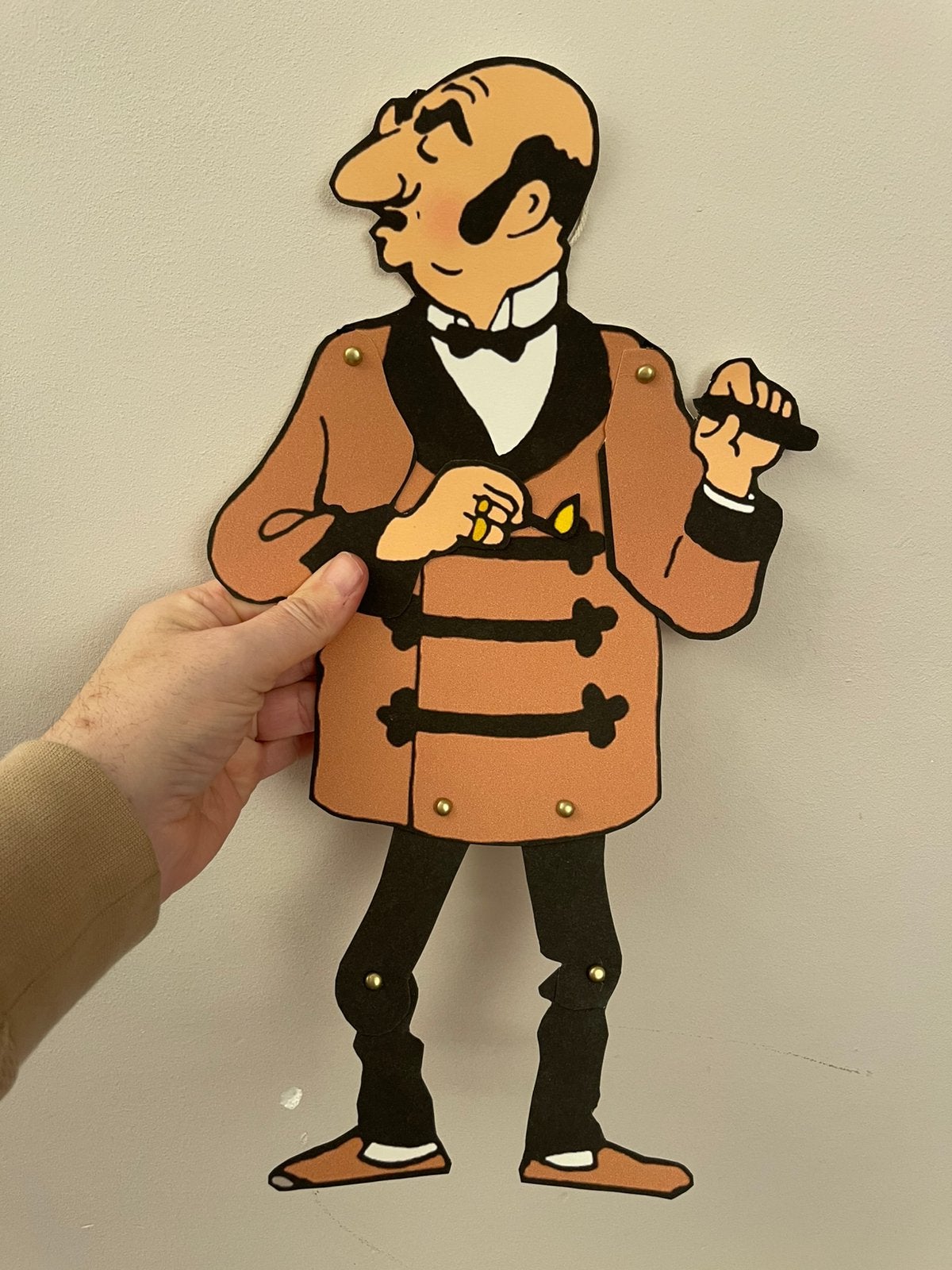 Kuifje Tim Hergé RARE Rastapopoulos gelede pop, Verzamelen, Verzenden, Kuifje, Zo goed als nieuw, Kleding