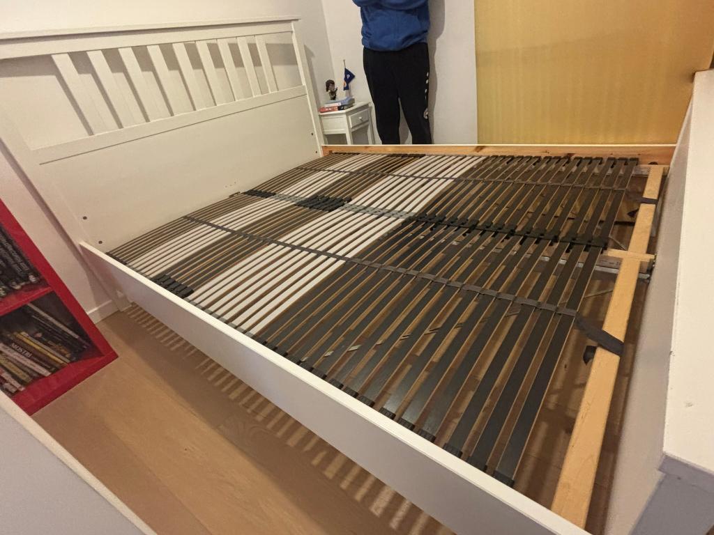 Lit double en excellent état, Maison & Meubles, Enlèvement, Utilisé, 200 cm, Deux personnes