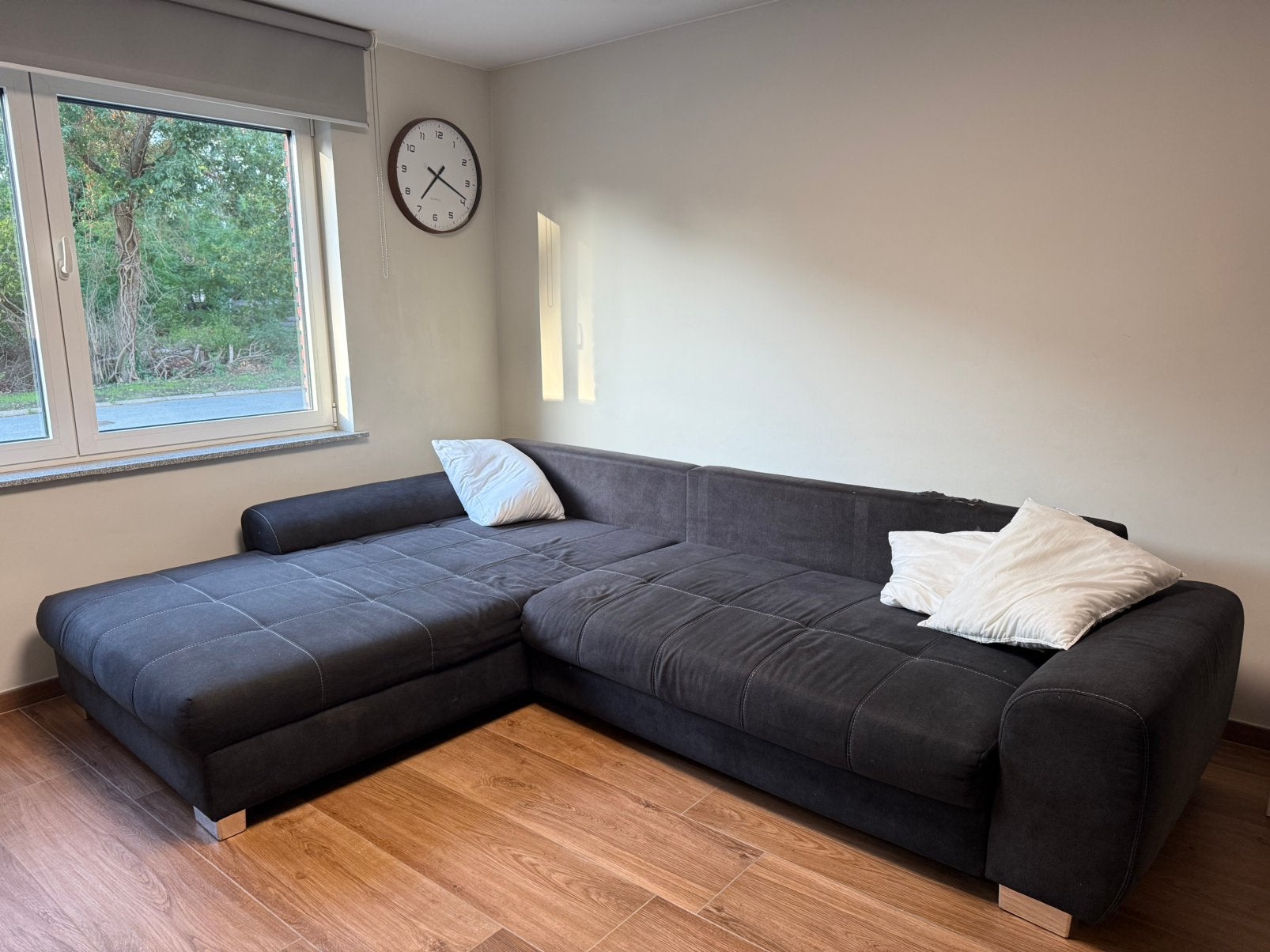 L-vormig hoekzetel 3-4 personen, Ophalen, Gebruikt, Kunststof, Modern zwart