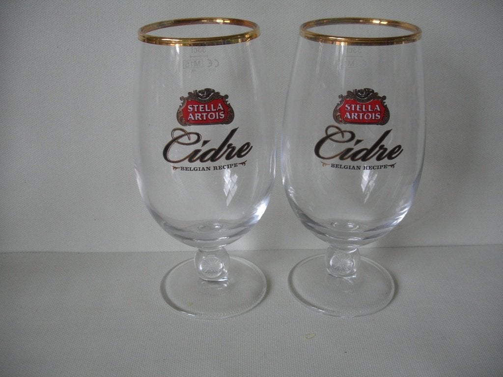 Bierglas Stella Artois Cidre, 33cl, 9 stuks aan € 1,50 stuk., Enlèvement ou Envoi, Comme neuf, Verre ou Verres, Stella Artois
