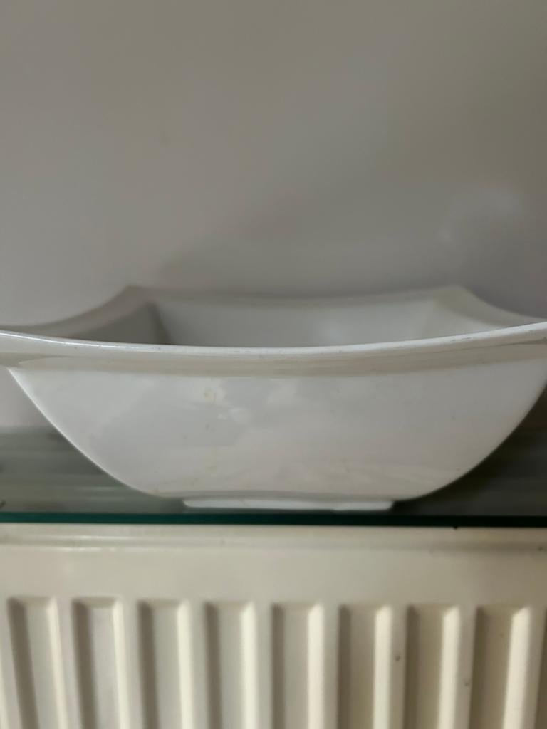 Bol carré blanc 26x26 GRATUIT pour tout achat d'au moins 5€, Uni, Poterie, Comme neuf, Enlèvement