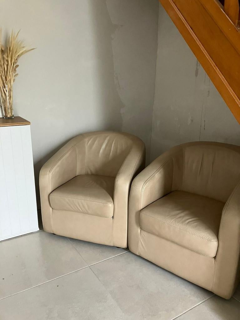 2 leren zetels, Huis en Inrichting, Fauteuils, Ophalen