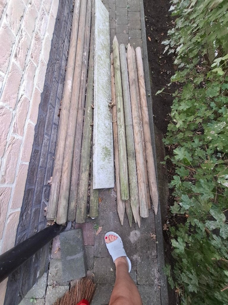 Houten tuinpalen, Tuin en Terras, Ophalen, Gebruikt, Palen
