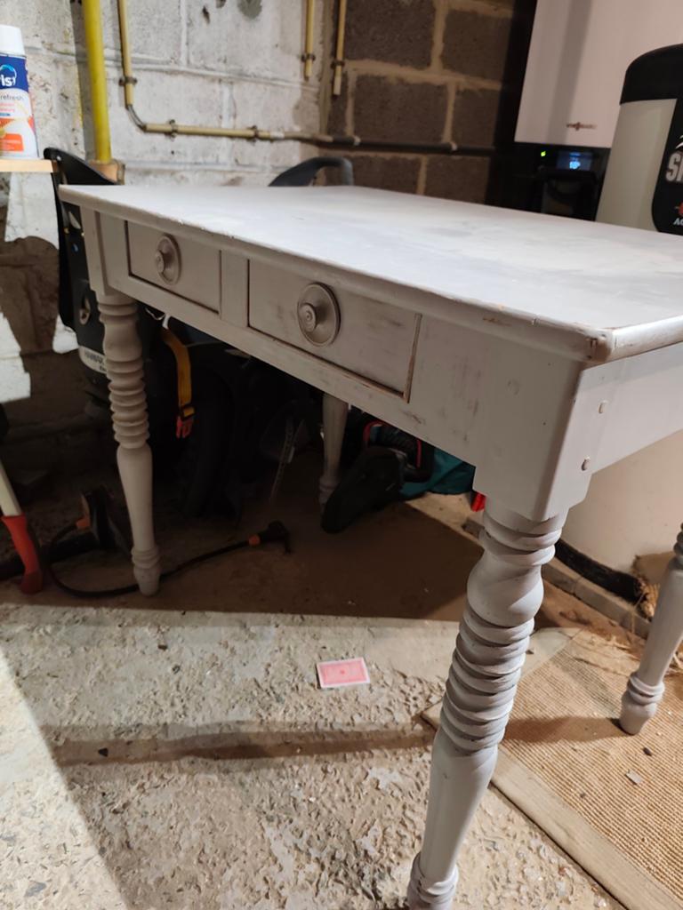 Houten tafel/bureau, Ophalen