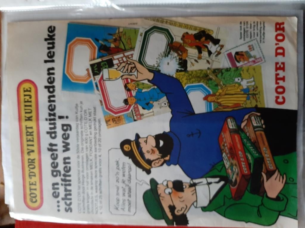Kuifje reclame met schoolschriftjes met 3 schriftjes bij, Verzenden