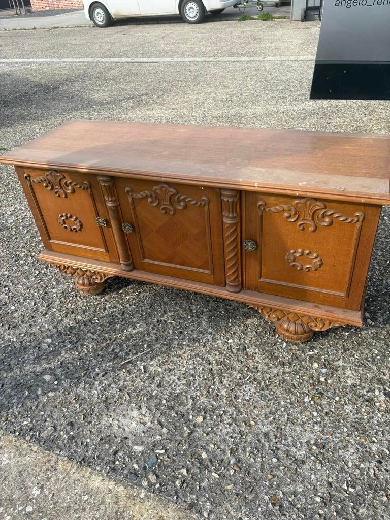 Vintage houten kast / dressoir – stevig en decoratief, Ophalen, Gebruikt
