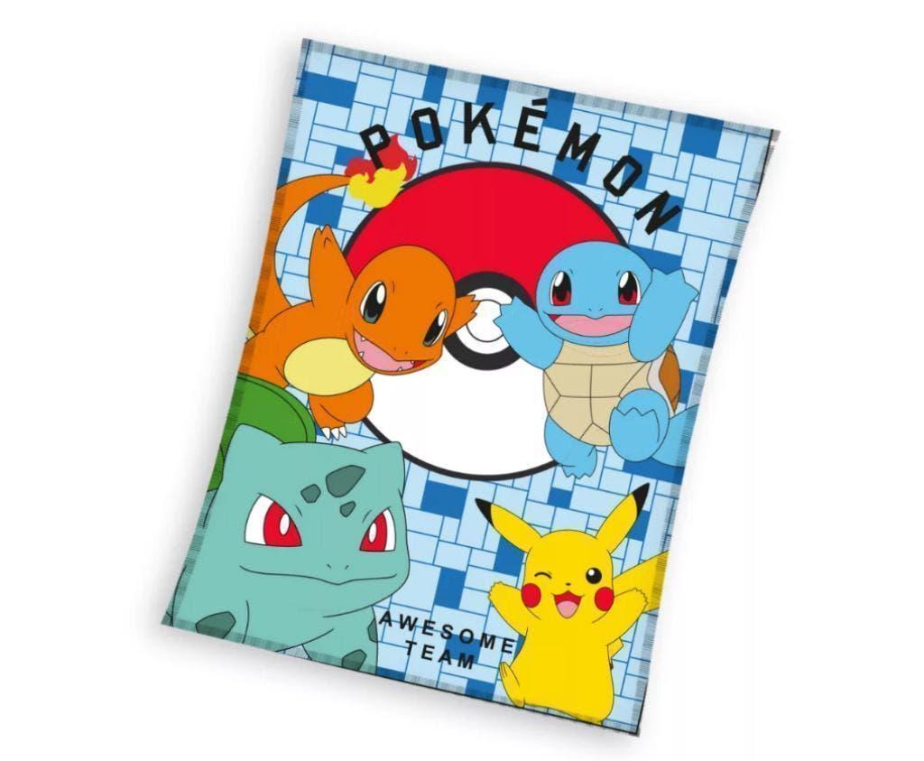 Pokemon Fleece Deken Awesome Team - 130 x 160 - Fleecedeken, Kinderen en Baby's, Overige kleuren, Nieuw, Ophalen of Verzenden