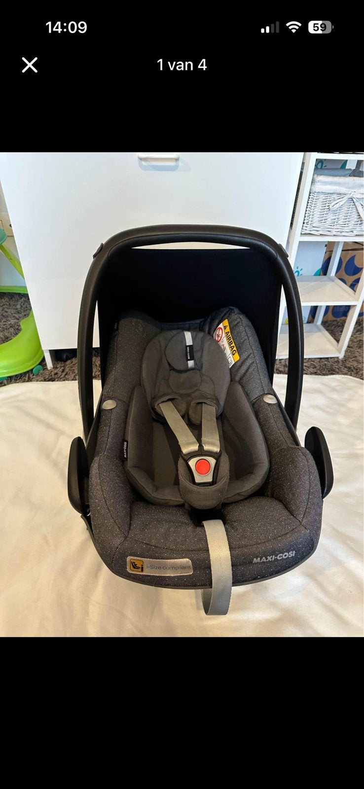 Maxi cosi pebble plus met isofix, zomerhoes en winterzakken, Kinderen en Baby's, Ophalen, Zo goed als nieuw, Isofix