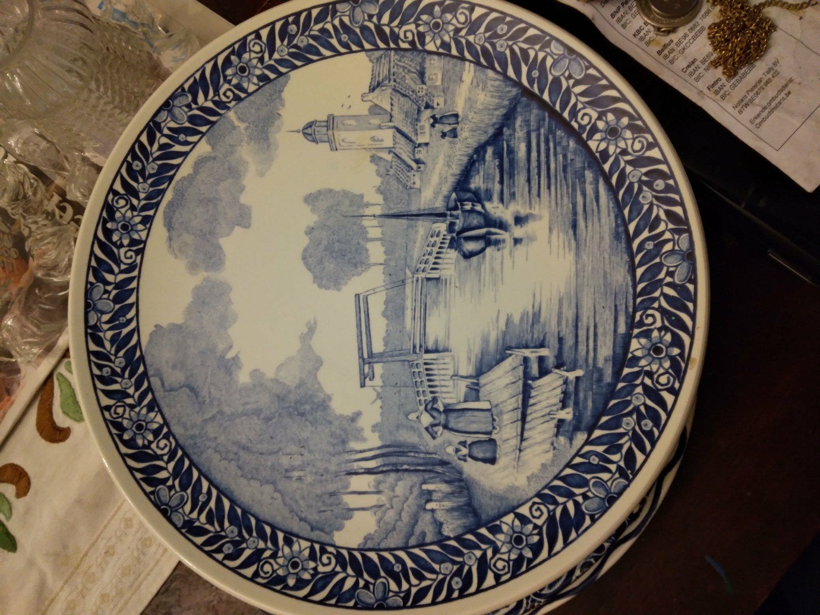 Delfts Blauw Wandbord Boch Belgium - (Vintag, Ophalen
