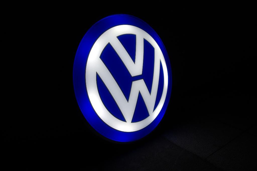 Vw Volkswagen dealer lichtreclame lichtbak zeldzaam 48cm, Collections, Marques & Objets publicitaires, Comme neuf, Table lumineuse ou lampe (néon)