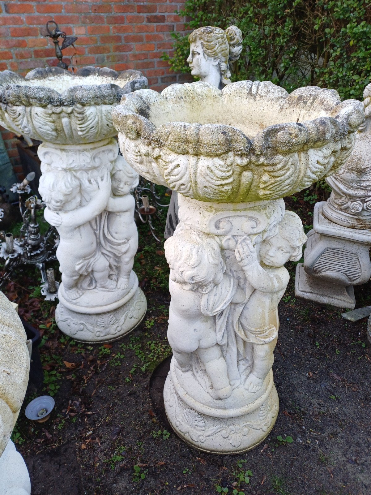 beton tuinbeeld en bloempotten, Tuin en Terras, Ophalen, Beton