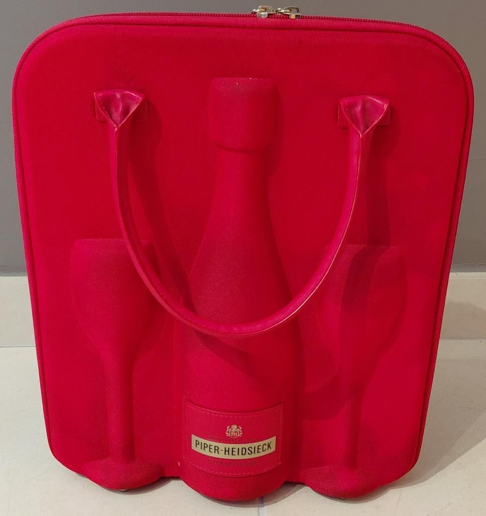 Champagne Piper-Heidsieck reisetui, Verzamelen, Wijnen, Gebruikt, Champagne, Frankrijk, Ophalen of Verzenden