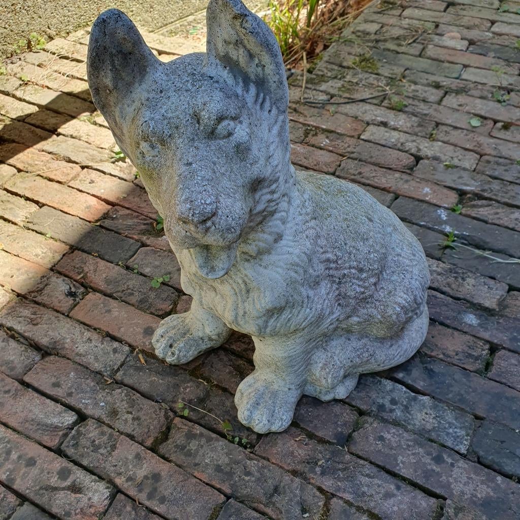 Scheper betonnen hond verweerd, Tuin en Terras, Ophalen