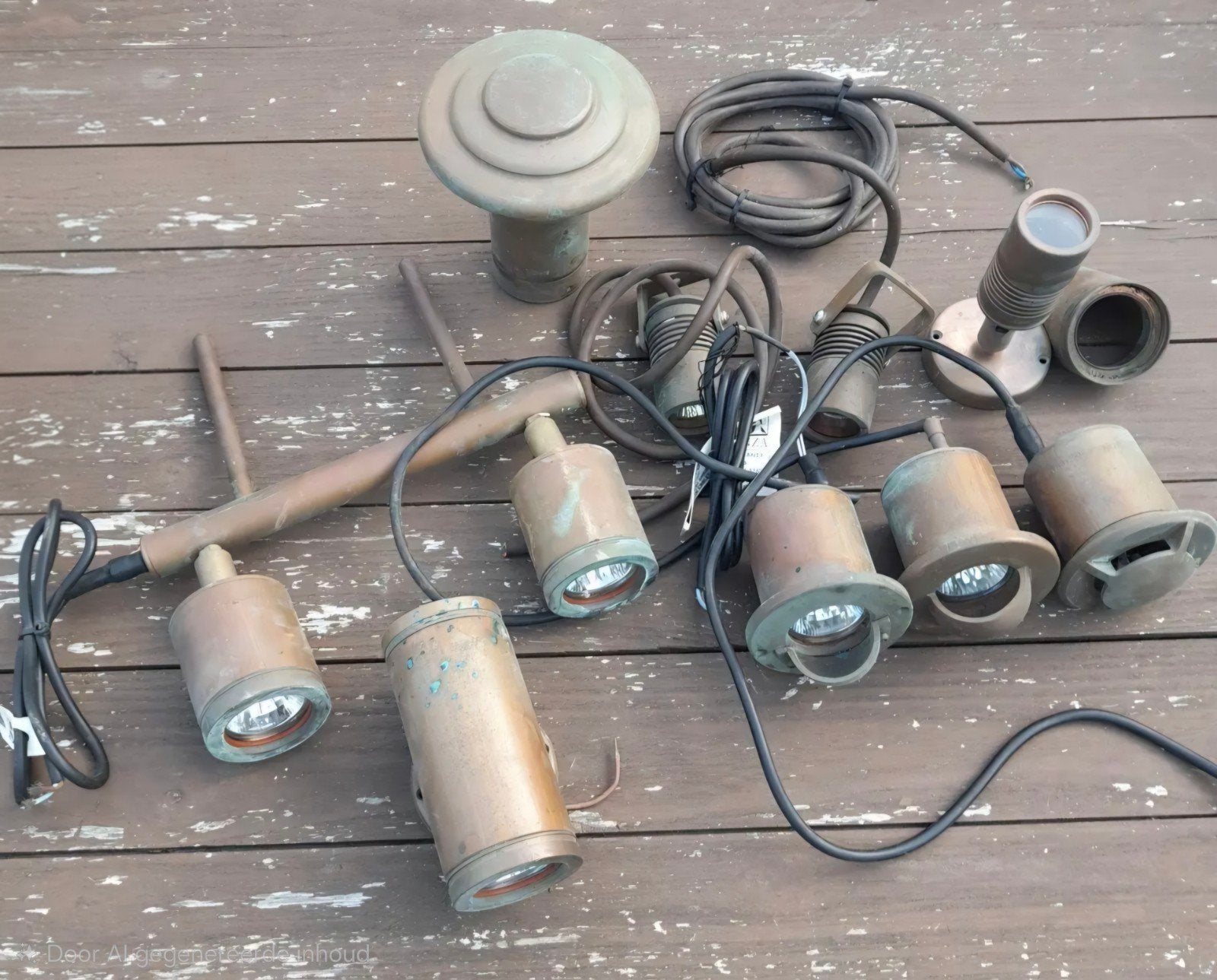 Set van 9 exclusieve koperen tuinlampen Hunza, Tuin en Terras, Ophalen