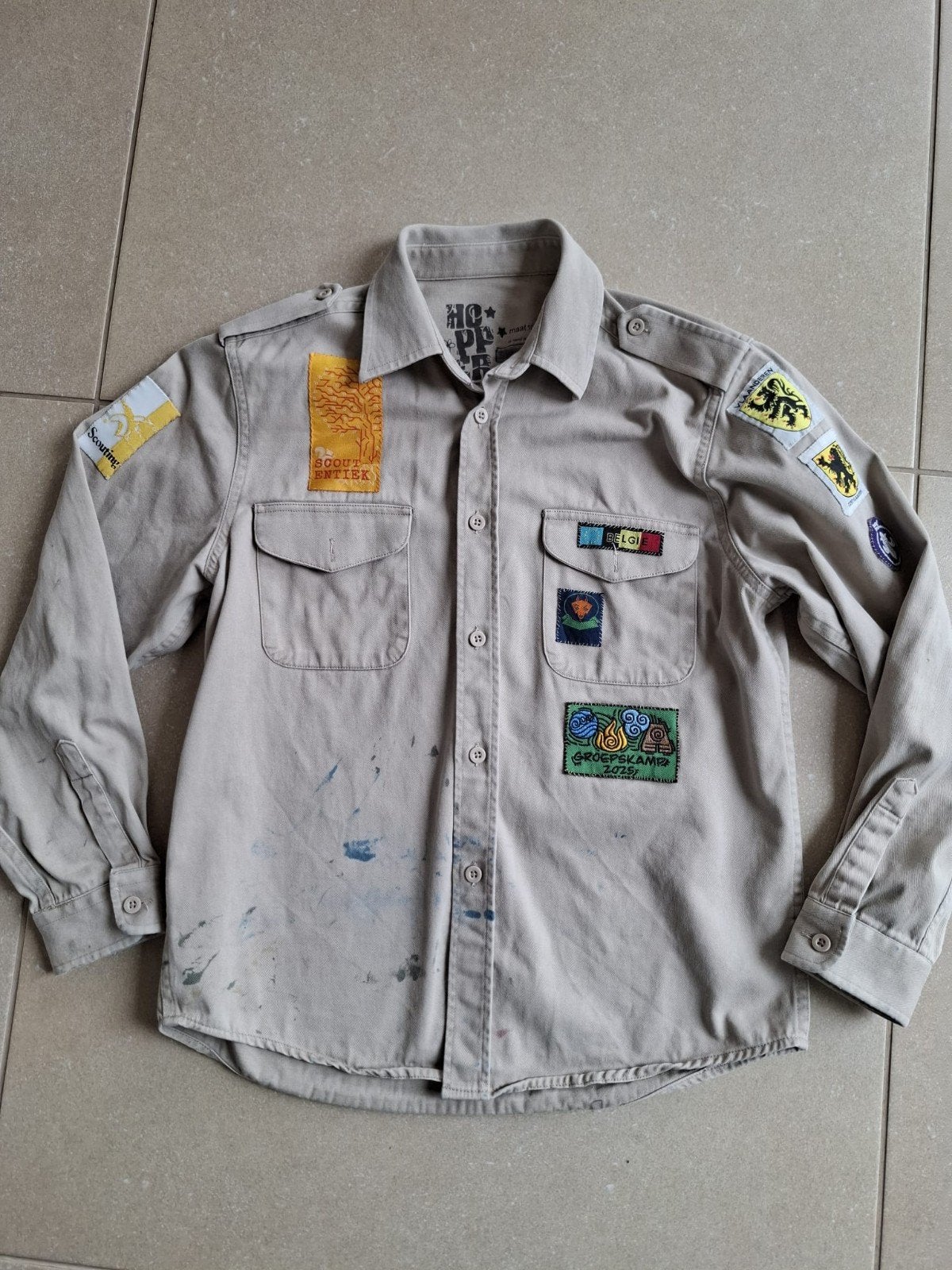 scoutshemd Hopper maat 10 jaar, Verzamelen, Ophalen of Verzenden, Gebruikt, Kleding