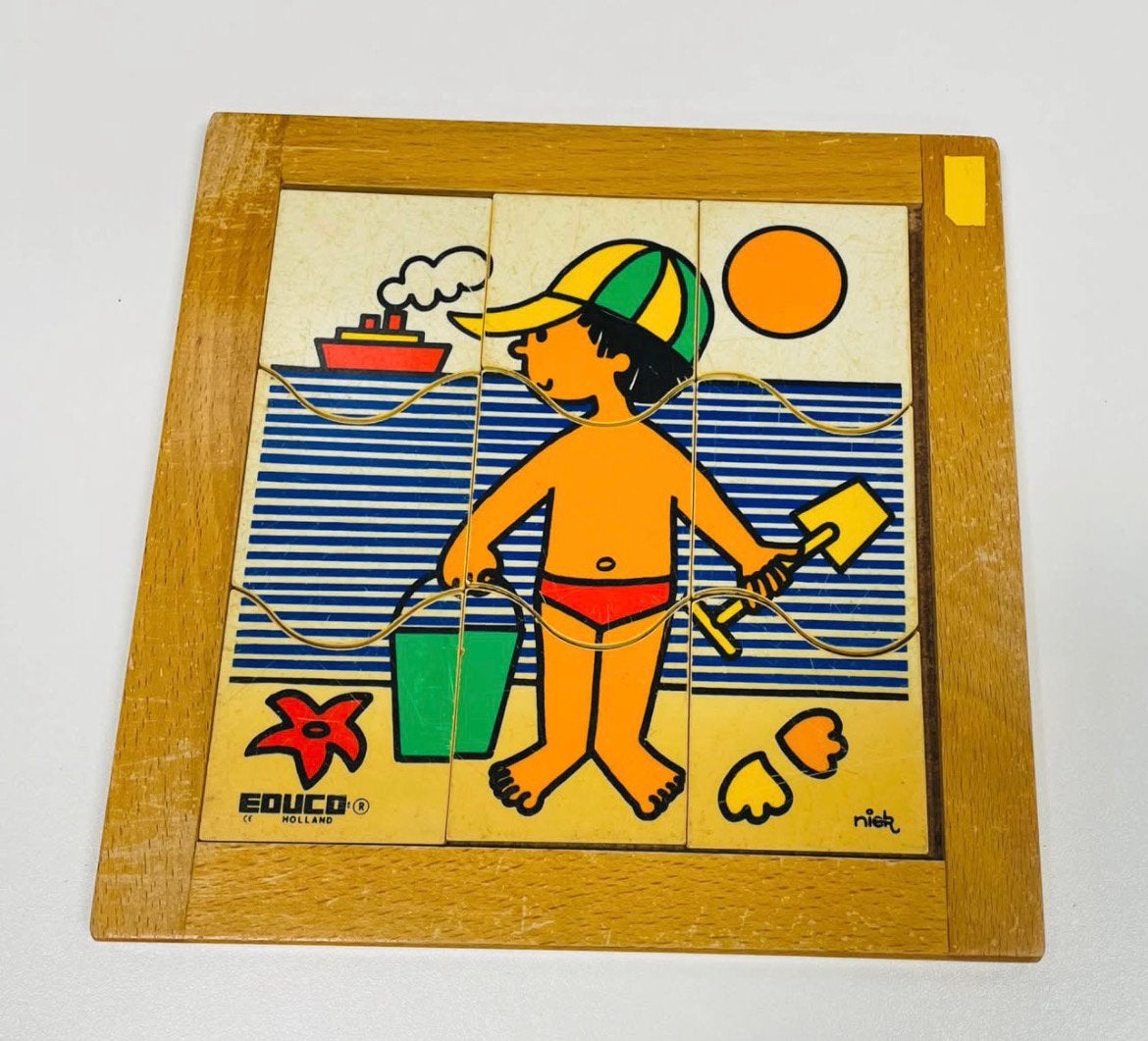 Vintage houten kinderpuzzel Educo, Ophalen