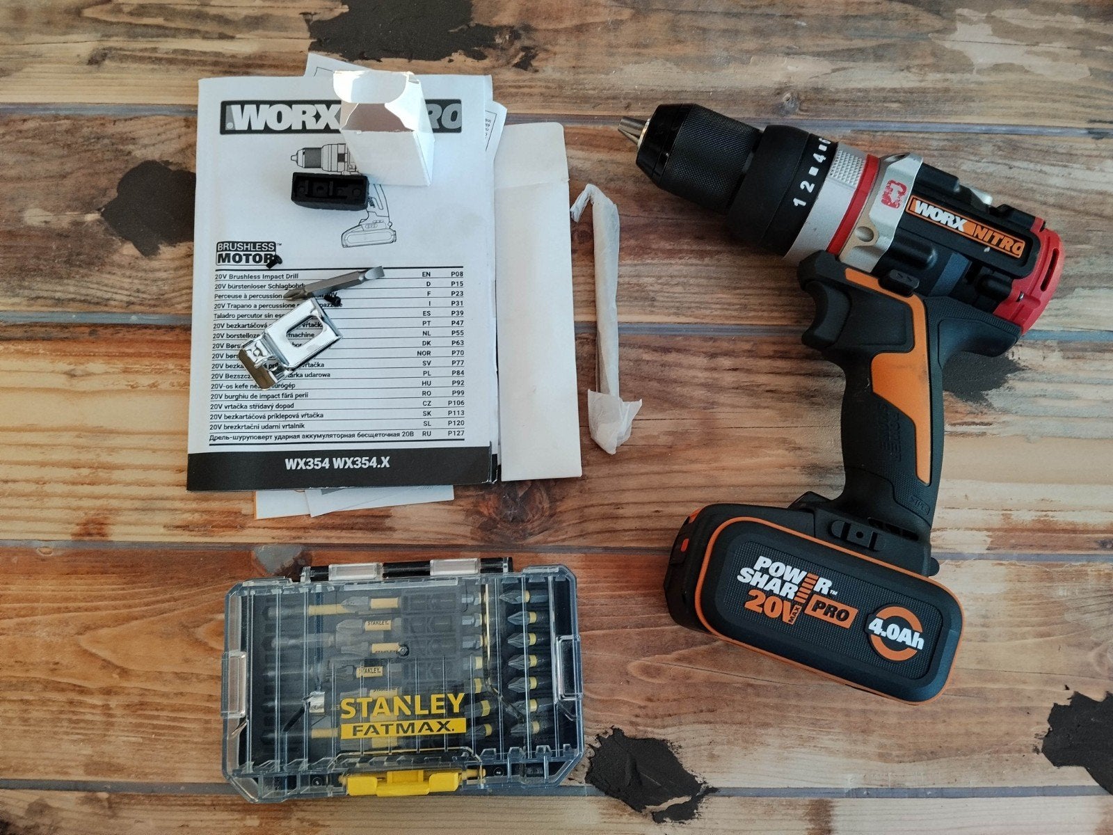 WORX Perceuse à Percussion sans Fil 20V WX354.9, Enlèvement, Perceuse