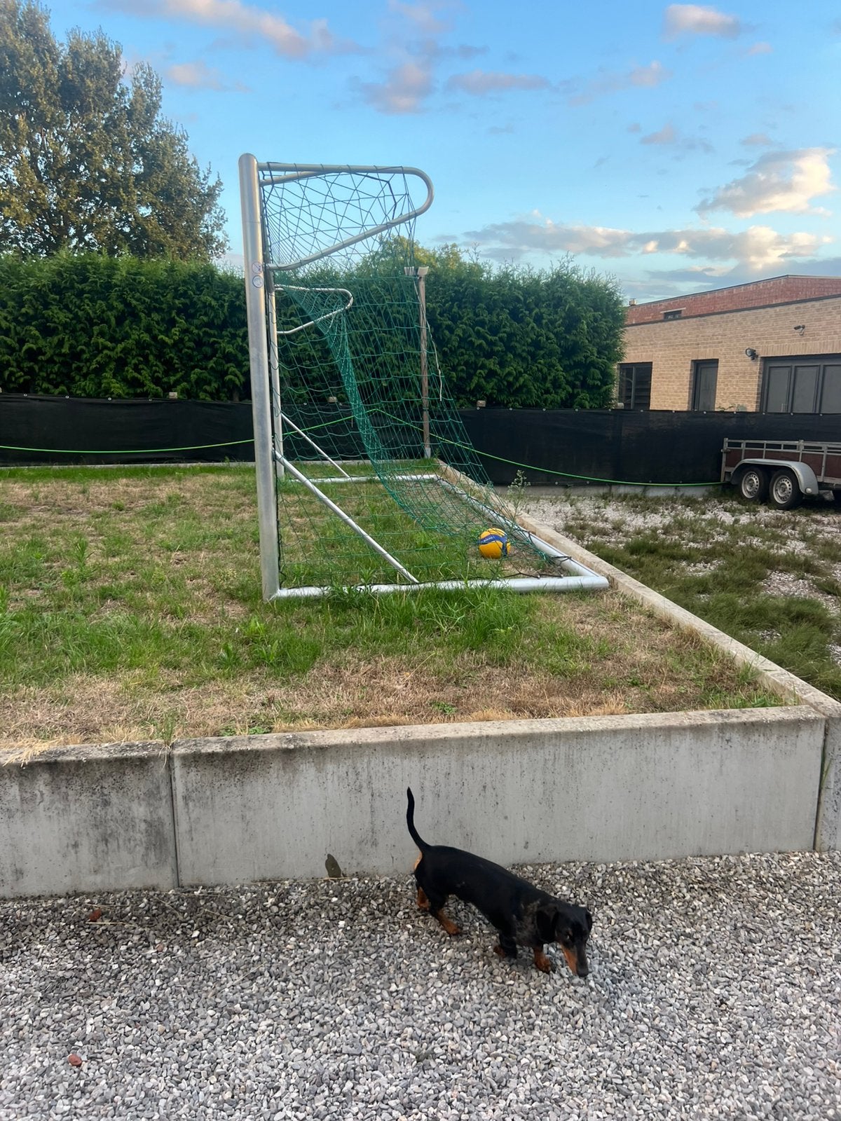 Voetbaldoel 2x5m in aluminium, Sports & Fitness, Enlèvement, Utilisé, Autres types