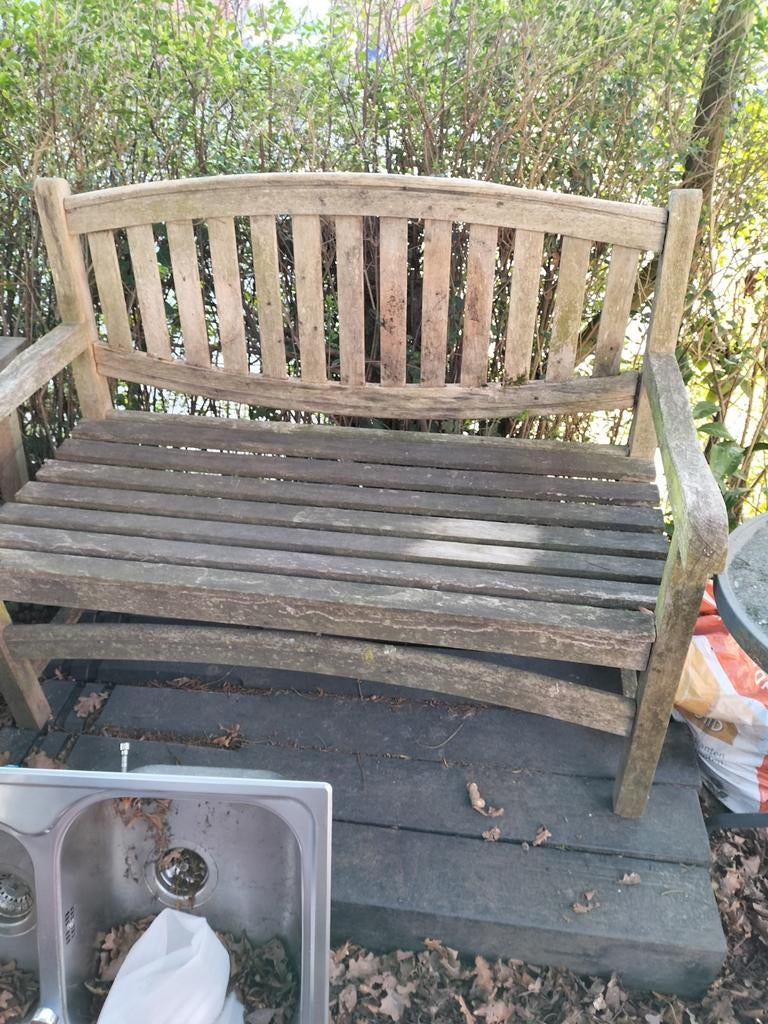 Teak hardhouten tuinbank, Ophalen