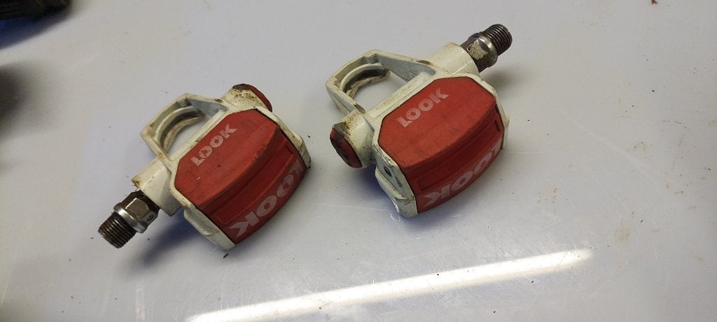 LOOK vintage klikpedalen rood/wit koersfiets racefiets, Fietsen en Brommers, Fietsen | Racefietsen, Gebruikt, Overige merken, Ophalen of Verzenden